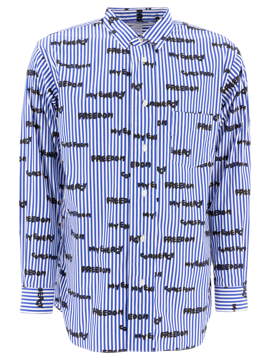 Printed Striped Shirt Shirts Blu