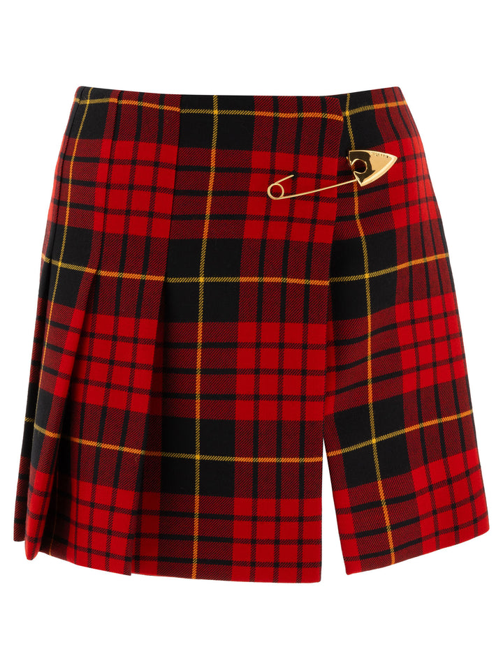 Tartan Miniskirt Gonne Rosso