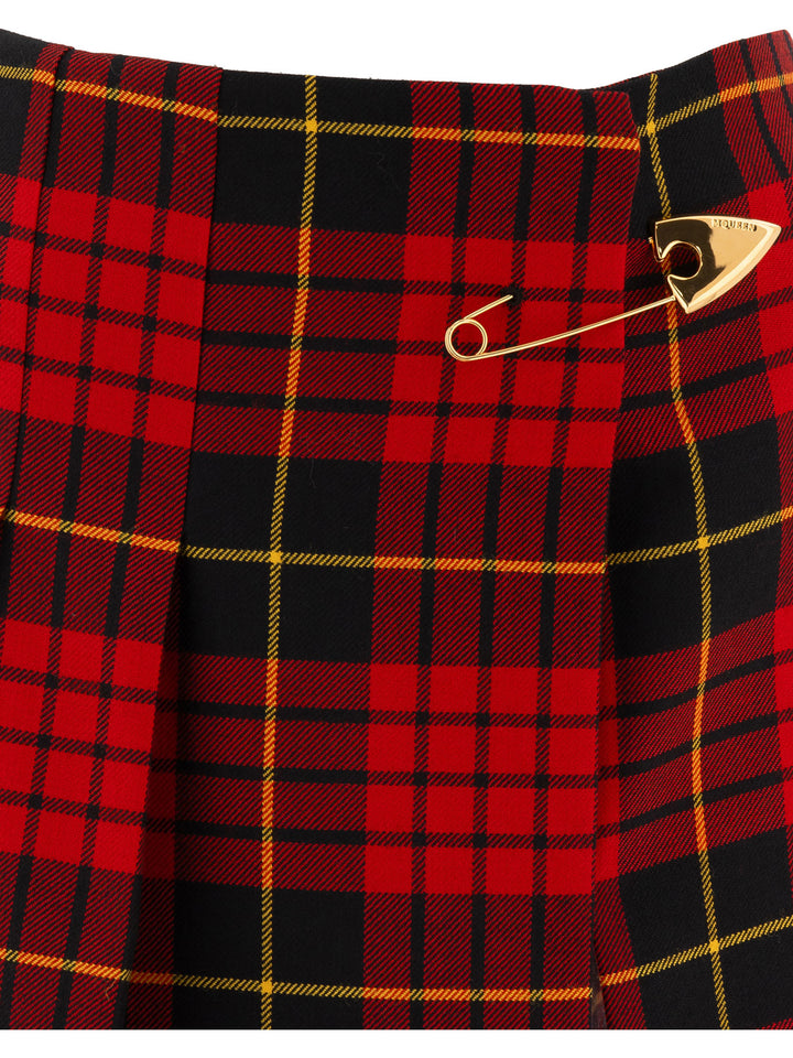 Tartan Miniskirt Gonne Rosso