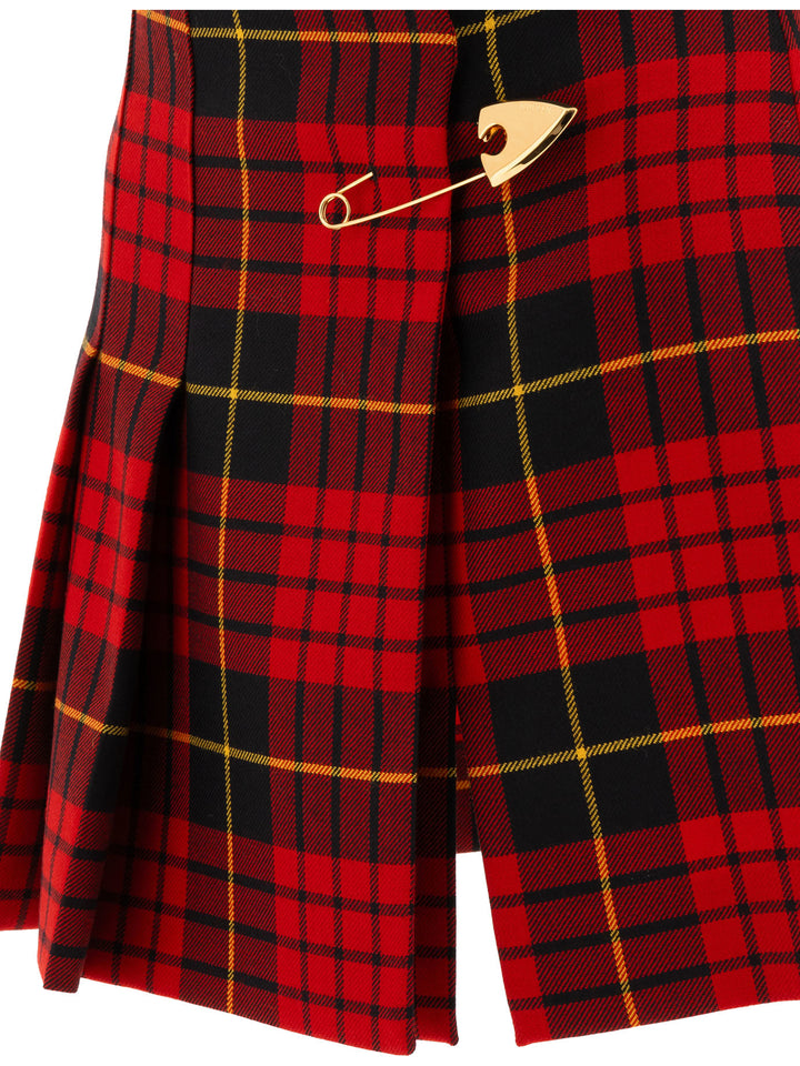 Tartan Miniskirt Gonne Rosso