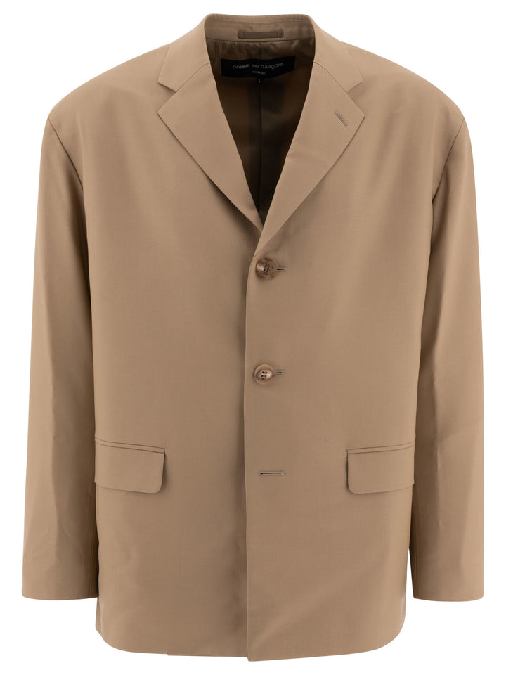 Single-Breasted Oversized Blazer Giacche Beige