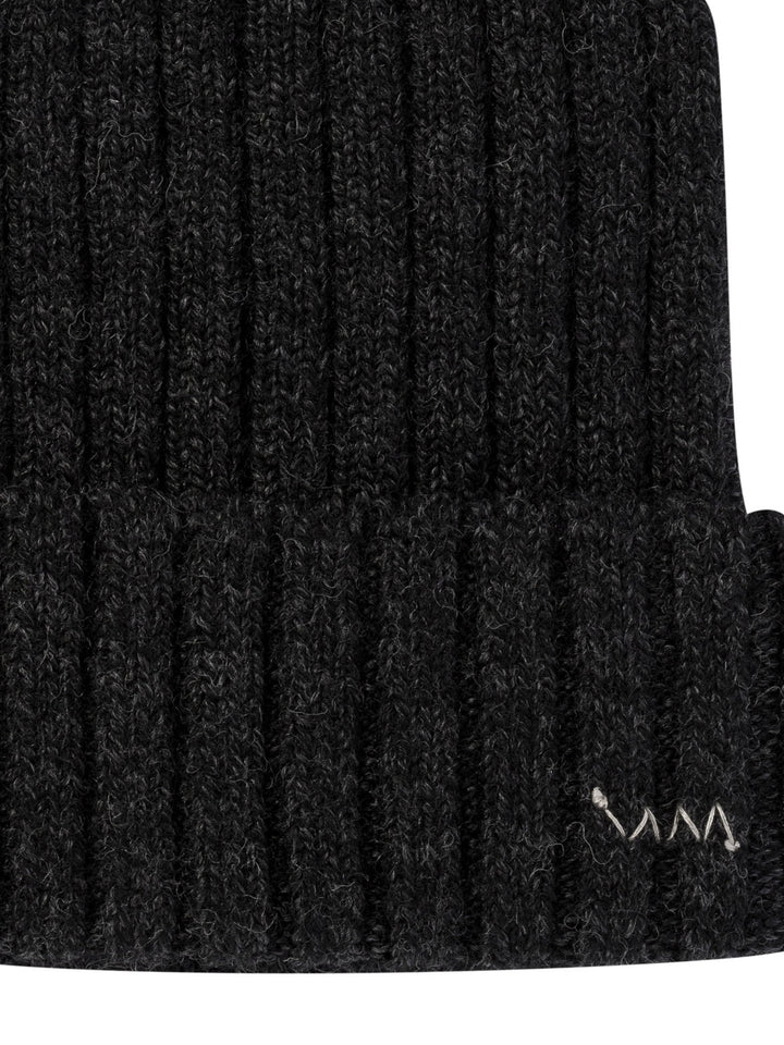 Knitted Beanie With Embroidered Logo Cappelli Nero