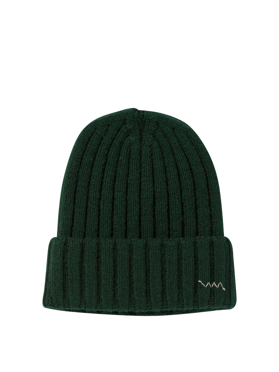 Knitted Beanie With Embroidered Logo Cappelli Verde