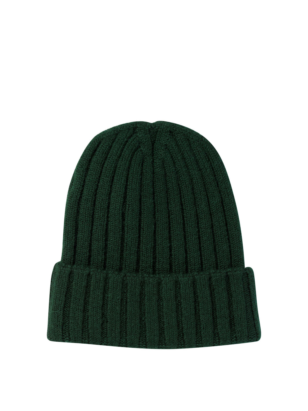 Knitted Beanie With Embroidered Logo Cappelli Verde