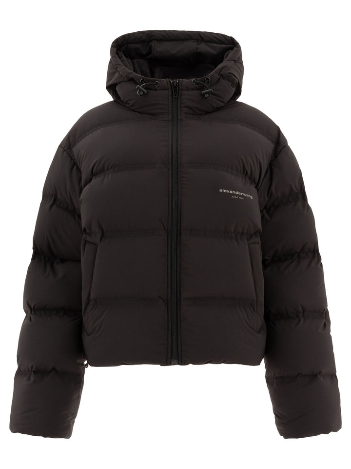 Down Jacket With Logo Giacche Nero