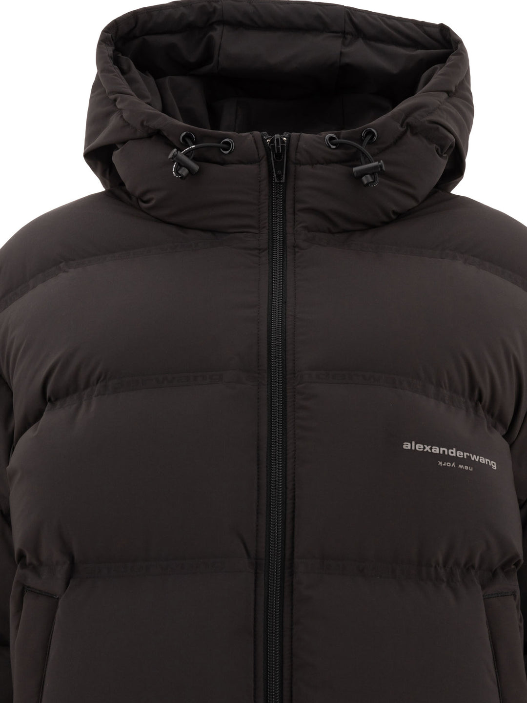 Down Jacket With Logo Giacche Nero