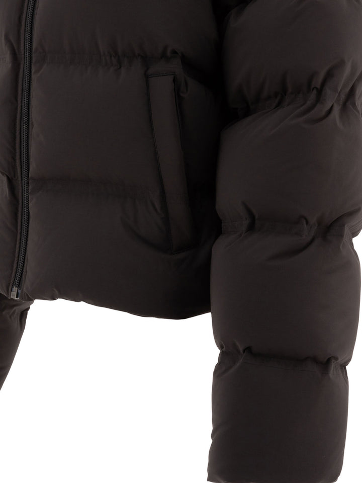 Down Jacket With Logo Giacche Nero