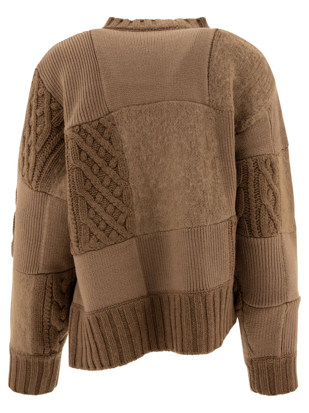 Patchwork Cardigan Knitwear Beige