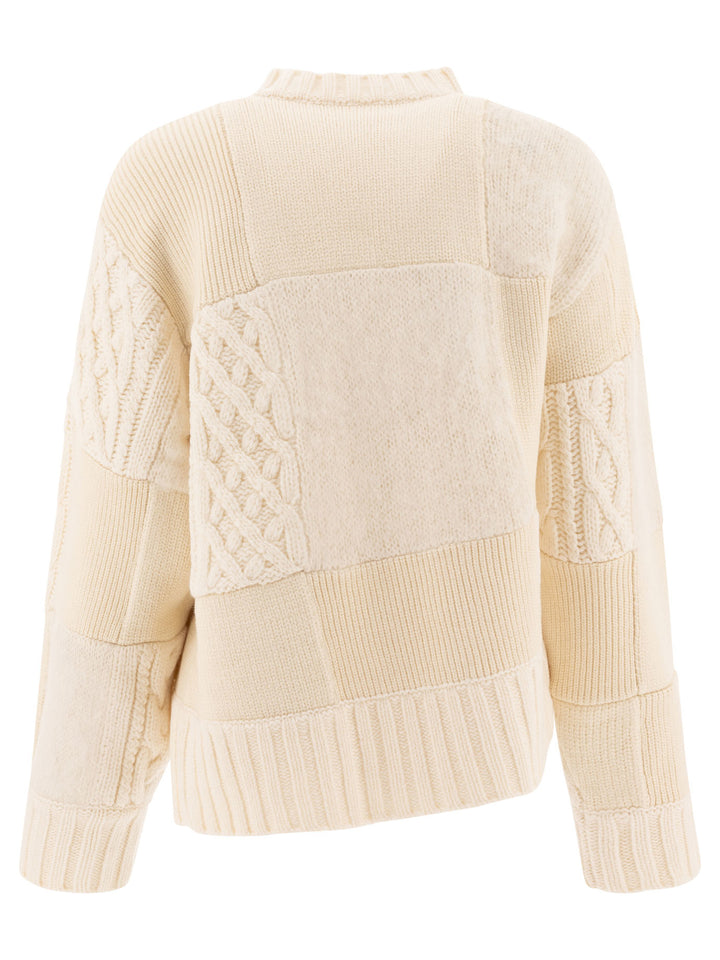 Patchwork Cardigan Knitwear Bianco