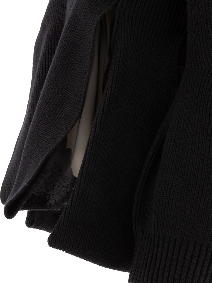 Wool Knit Cardigan Knitwear Nero