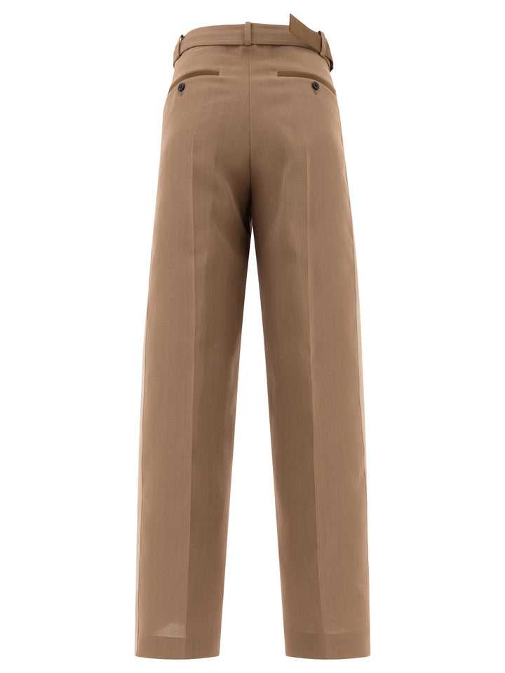 Tailored Belted Trousers Beige