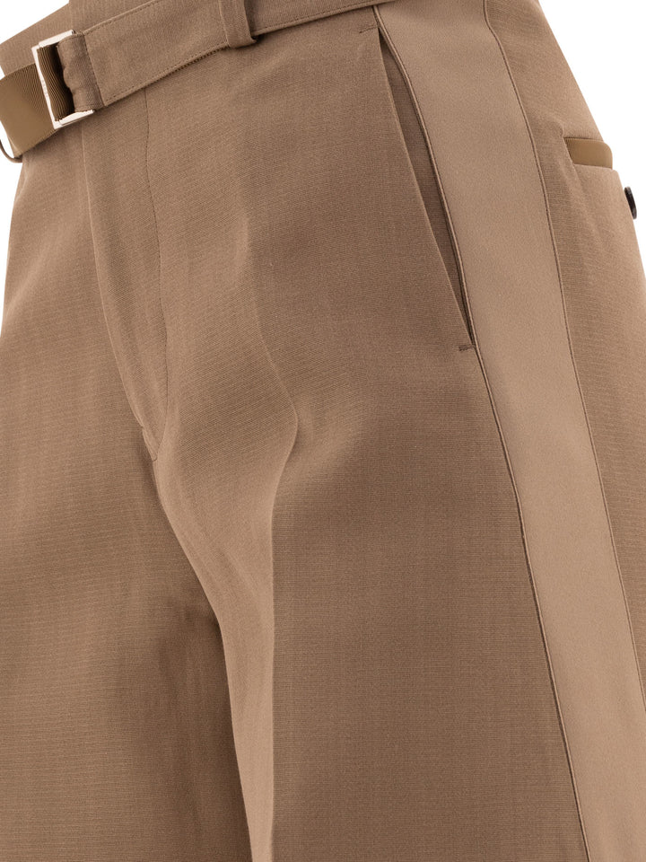 Tailored Belted Trousers Beige