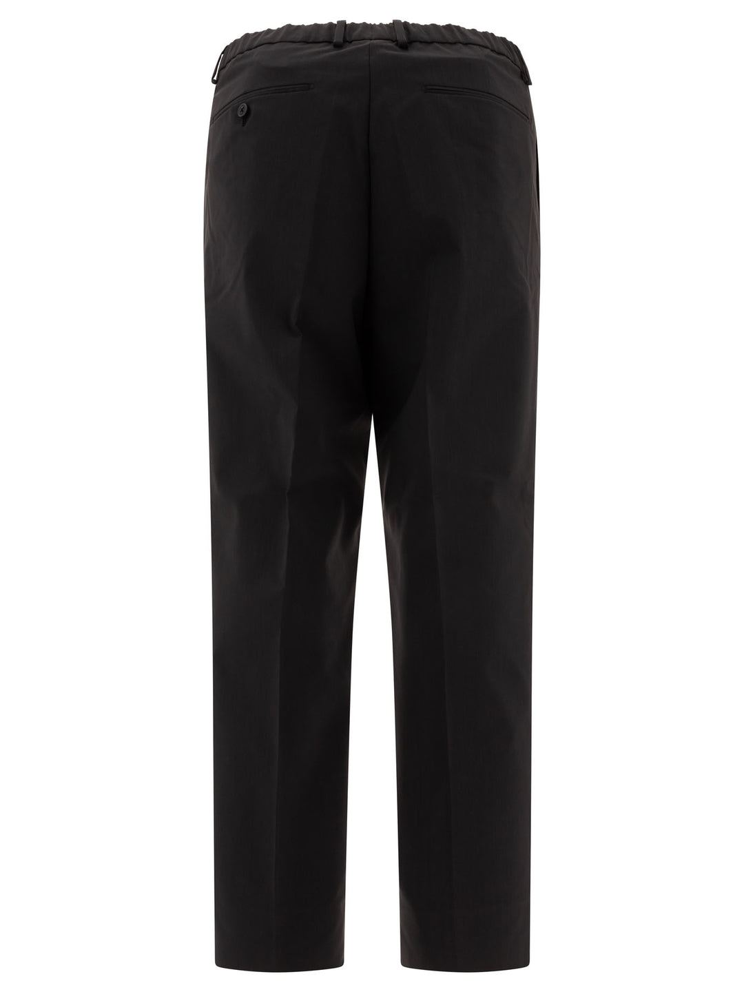 Wool Blend Twill One Tuck Trousers Nero