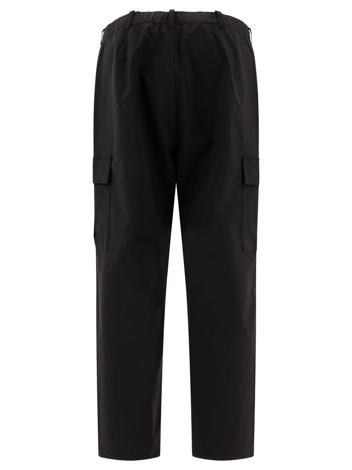 Wool Blend Twill Trousers Nero