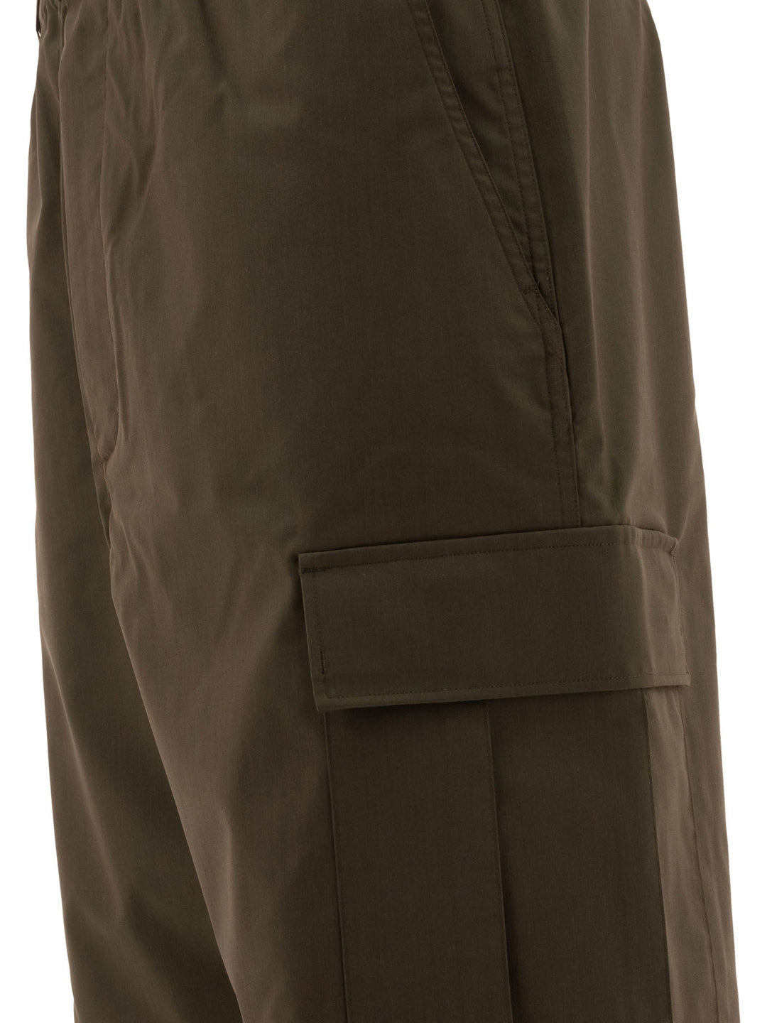 Wool Blend Twill Trousers Verde