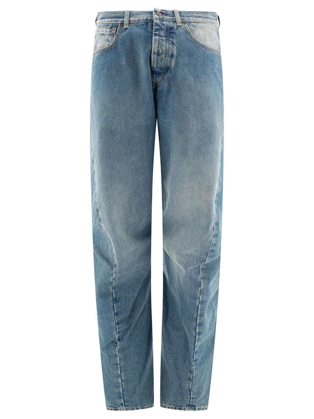 Diagonal Seam Jeans Blu