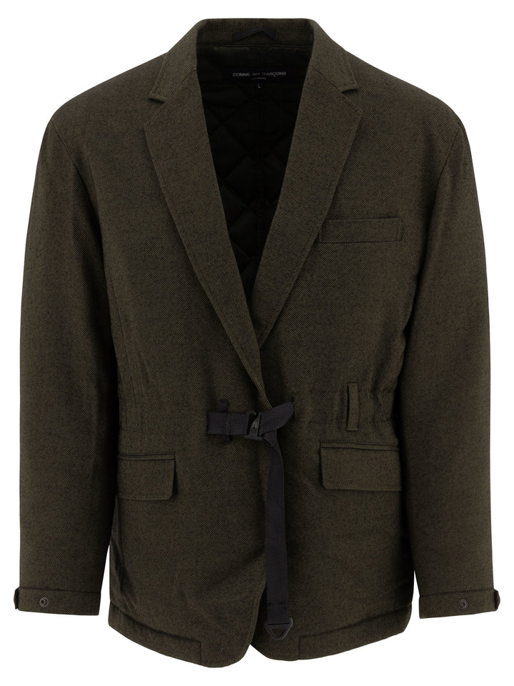 Blazer With Self-Tie Fastening Giacche Verde