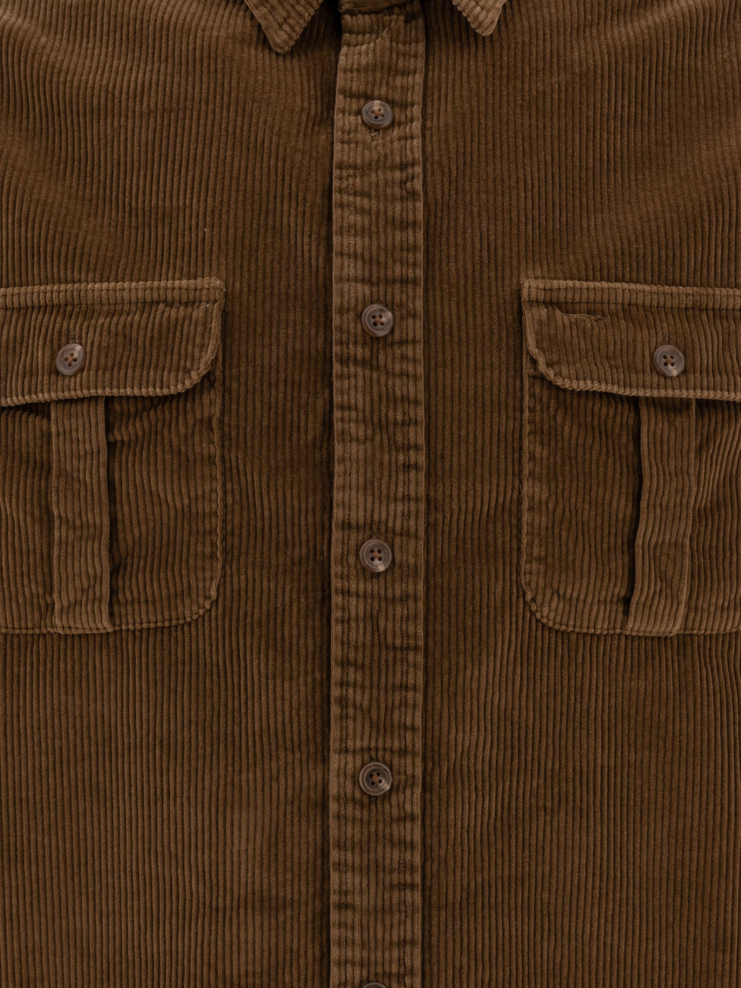 Classic-Fit Corduroy Shirt Shirts Marrone