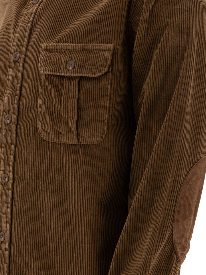 Classic-Fit Corduroy Shirt Shirts Marrone