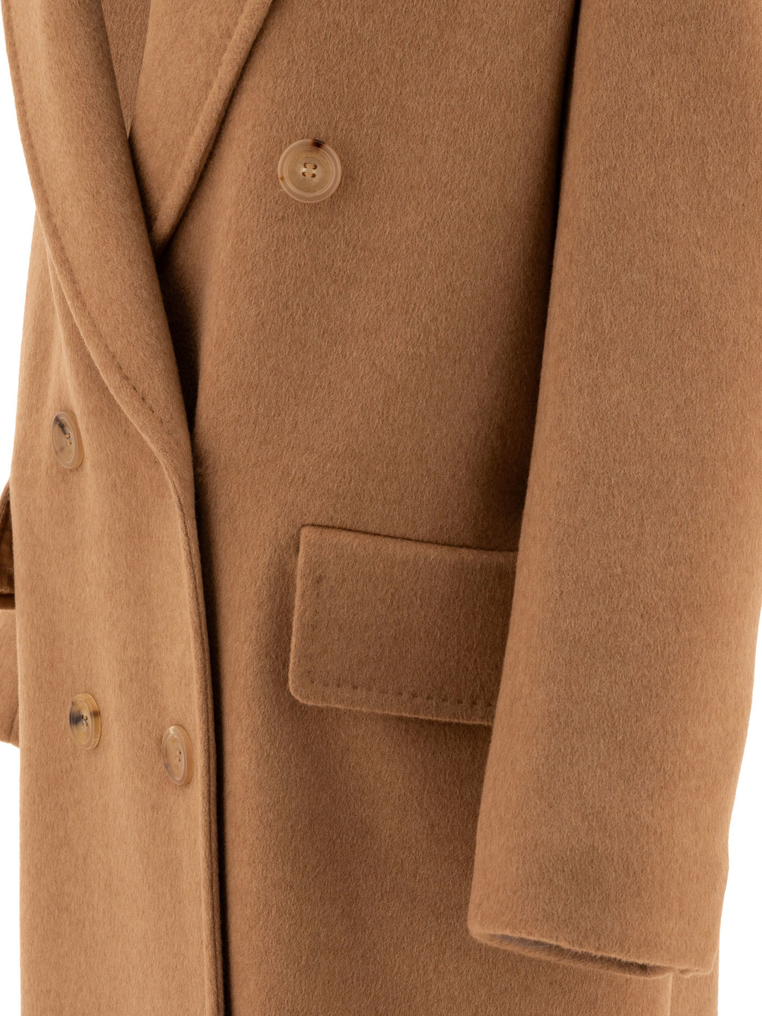 Double-Breasted Camel Coat Coats Beige