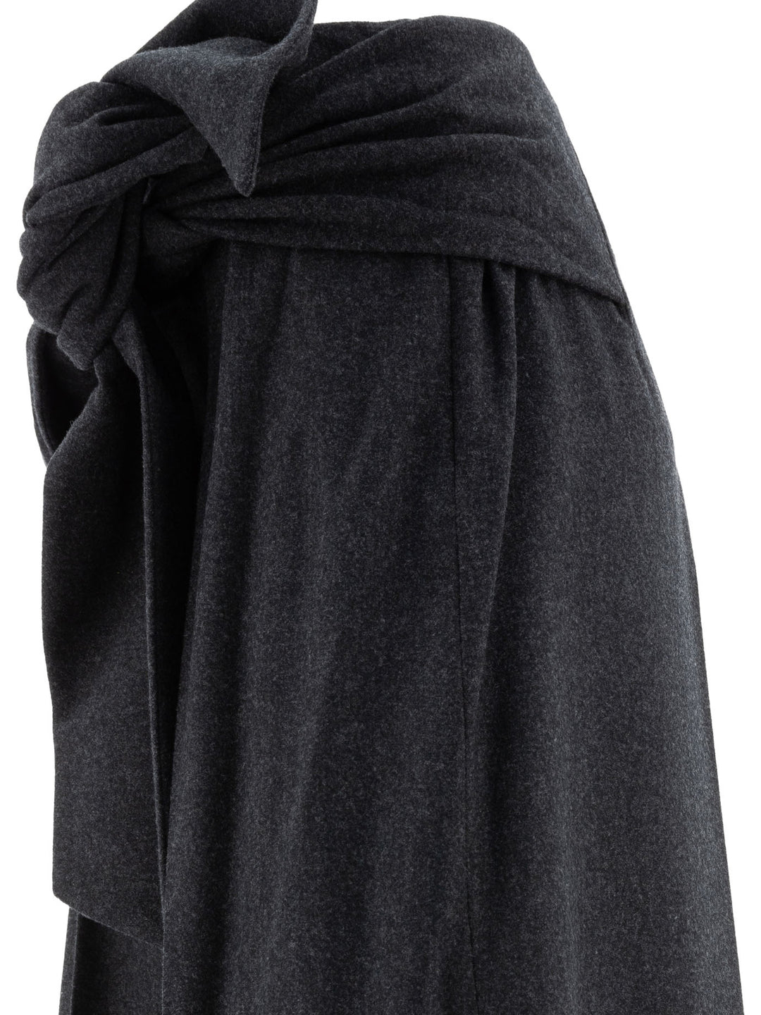 Wide-Leg Wool Felt Trousers Grey