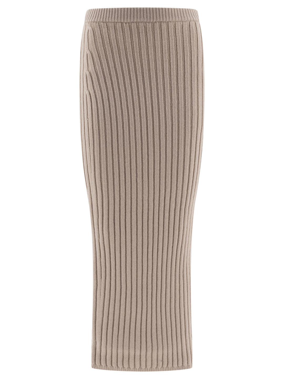 Wool And Cashmere Knit Skirt Gonne Beige