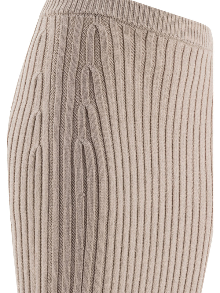 Wool And Cashmere Knit Skirt Gonne Beige