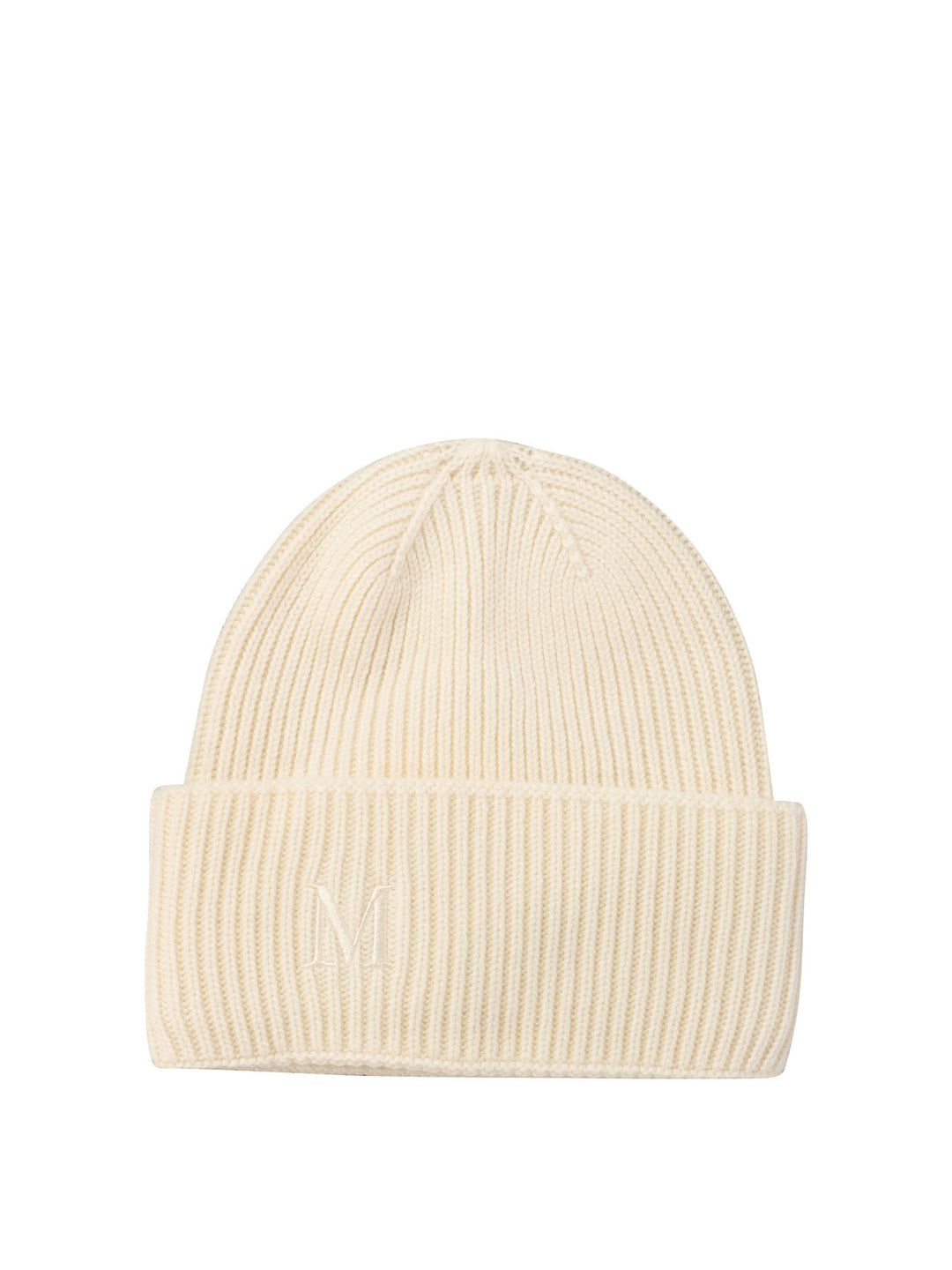 Ribbed Cashmere Beanie Cappelli Bianco