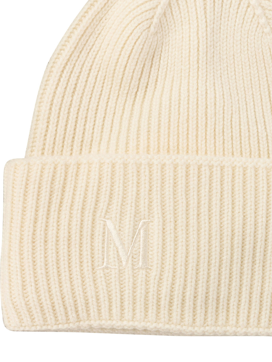 Ribbed Cashmere Beanie Cappelli Bianco