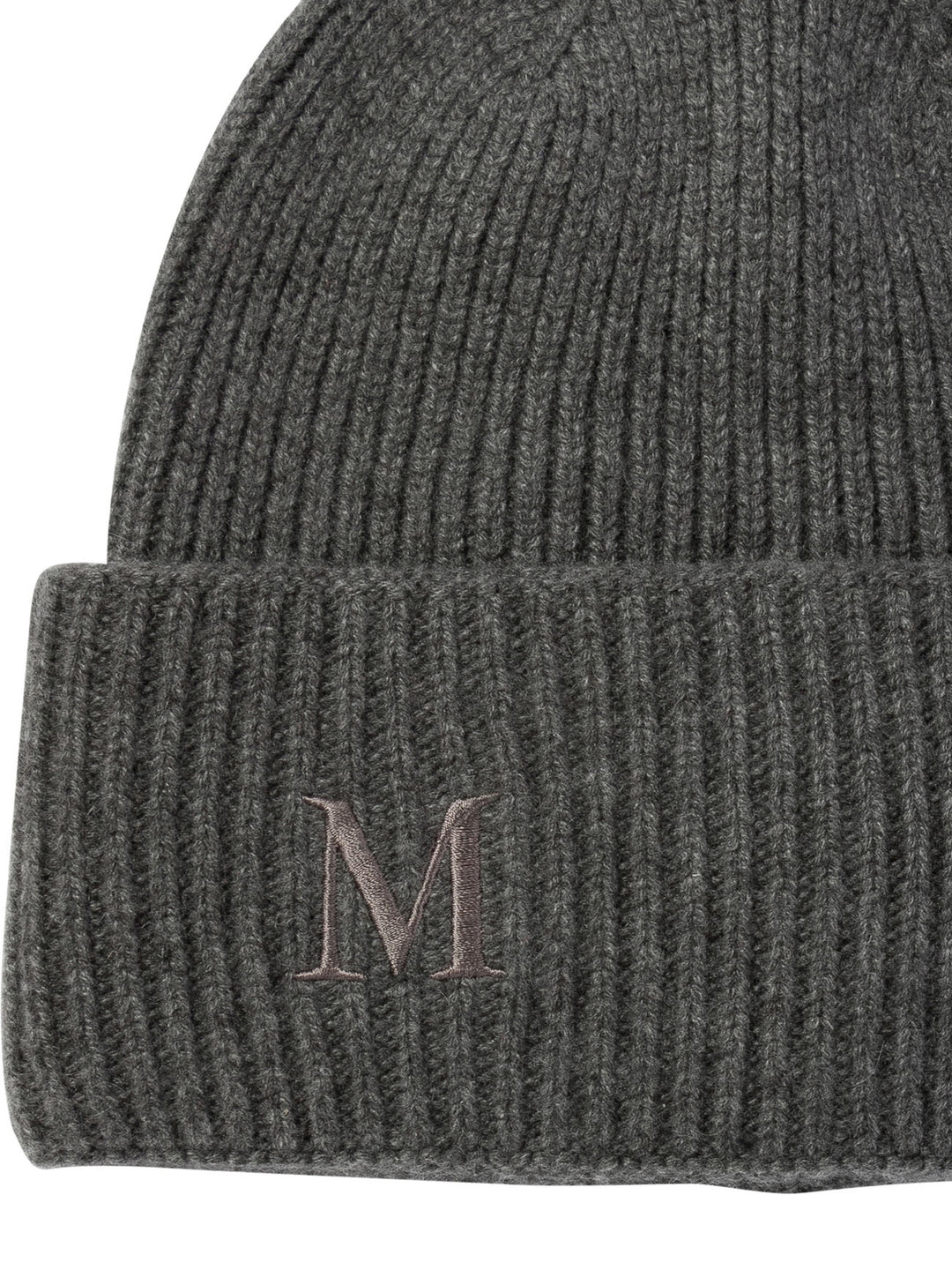 Ribbed Cashmere Beanie Cappelli Grey