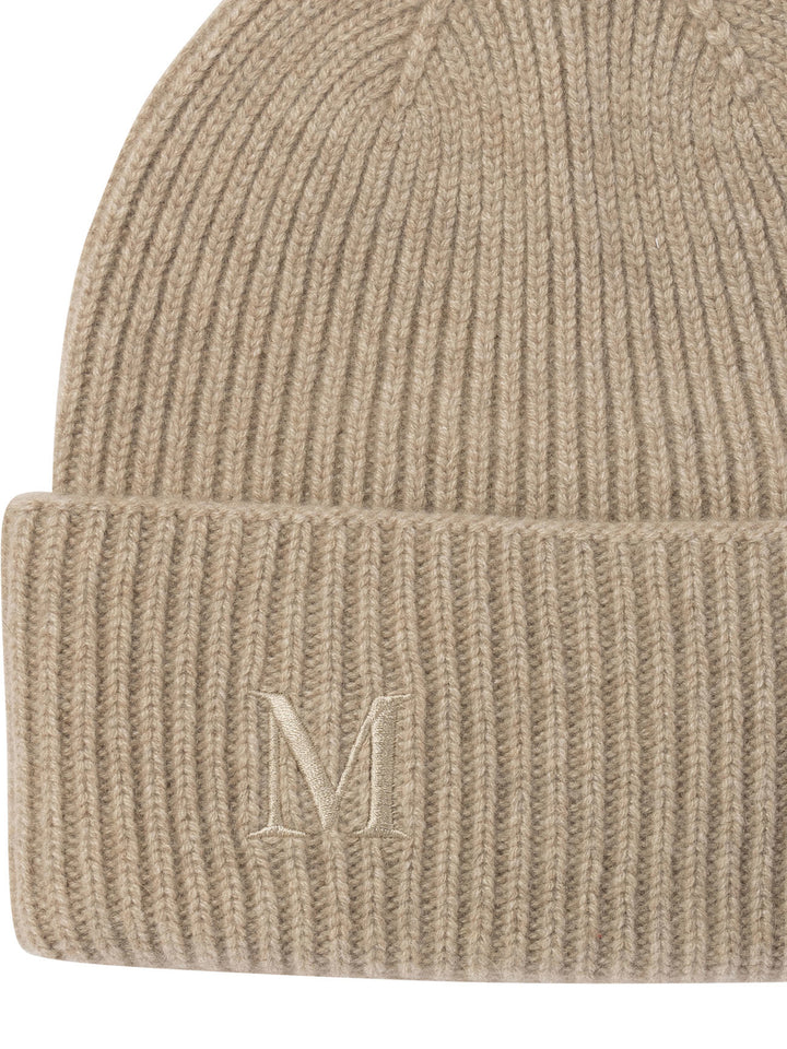 Ribbed Cashmere Beanie Cappelli Beige