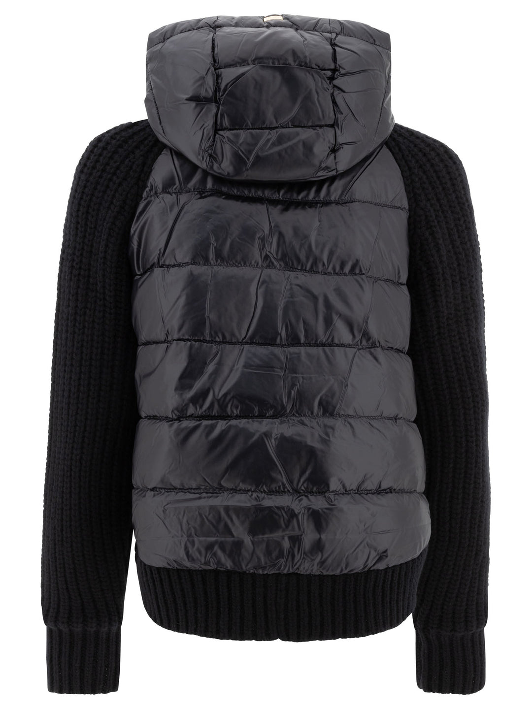 Down Jacket With Wool Inserts Giacche Nero