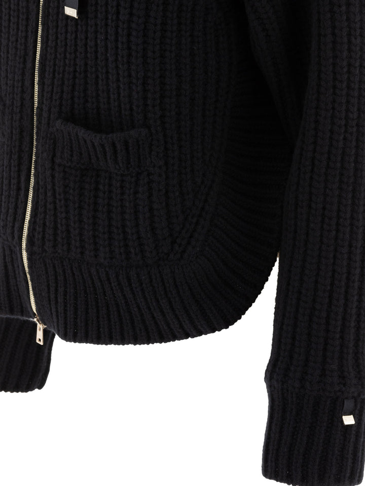 Down Jacket With Wool Inserts Giacche Nero