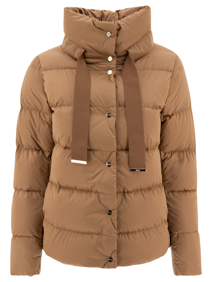 Satin Down Jacket Giacche Marrone