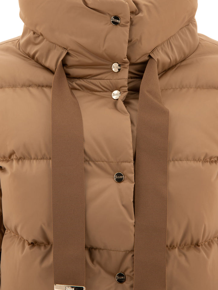 Satin Down Jacket Giacche Marrone