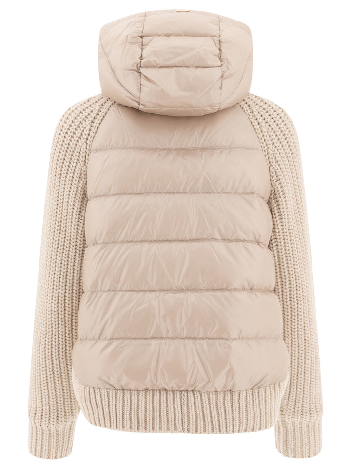 Down Jacket With Wool Inserts Giacche Beige