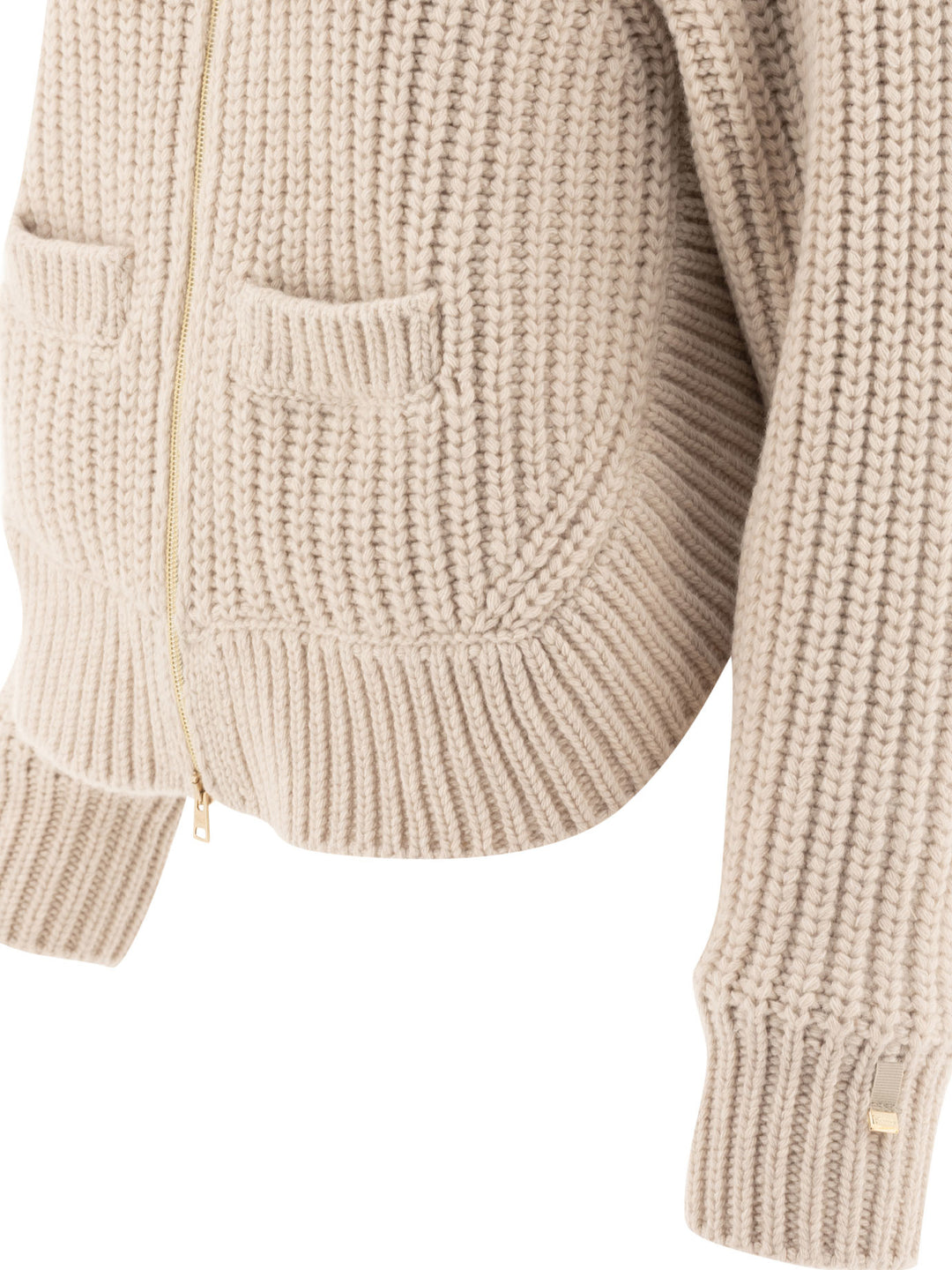 Down Jacket With Wool Inserts Giacche Beige