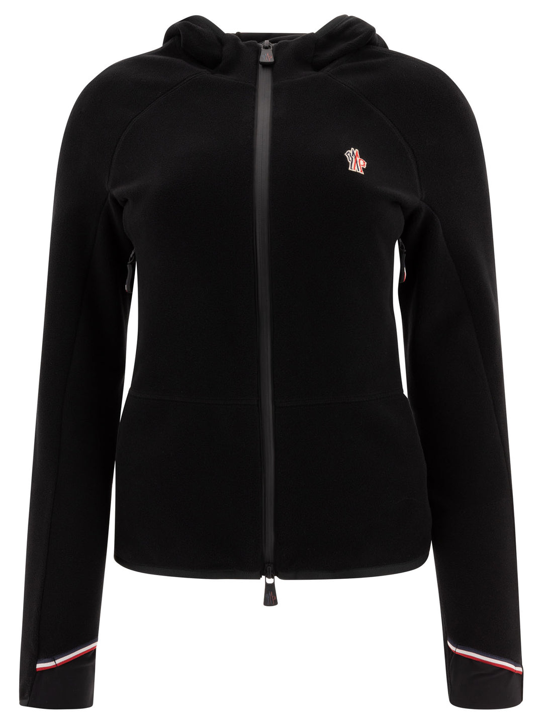 Hooded Fleece Jacket With Zip Giacche Nero