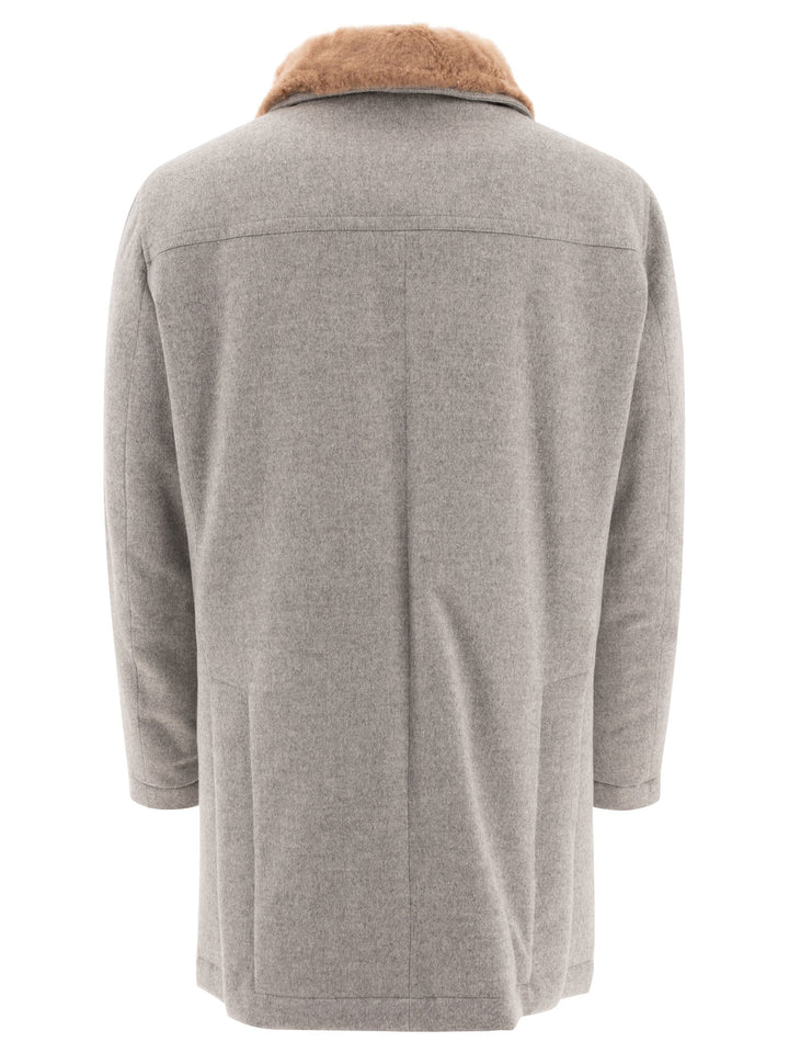 Bonded Cashmere Beaver Coat Giacche Grey