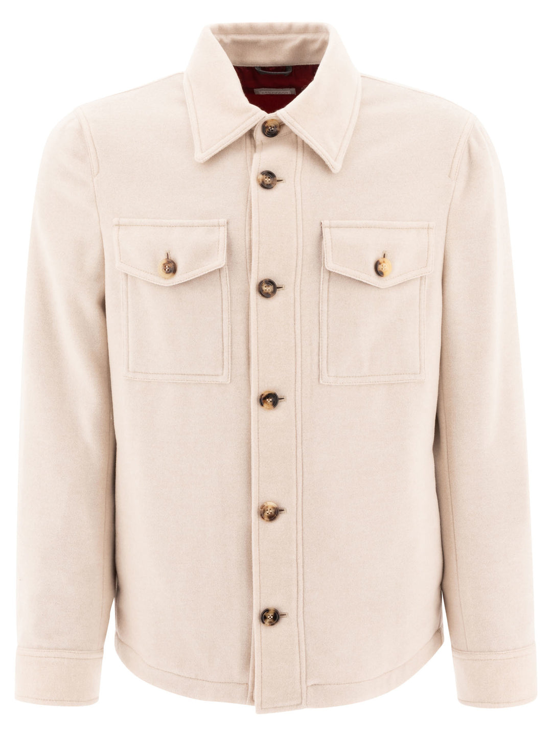 Lightweight Water-Resistant Cashmere Overshirt Giacche Beige