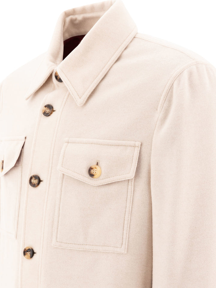 Lightweight Water-Resistant Cashmere Overshirt Giacche Beige