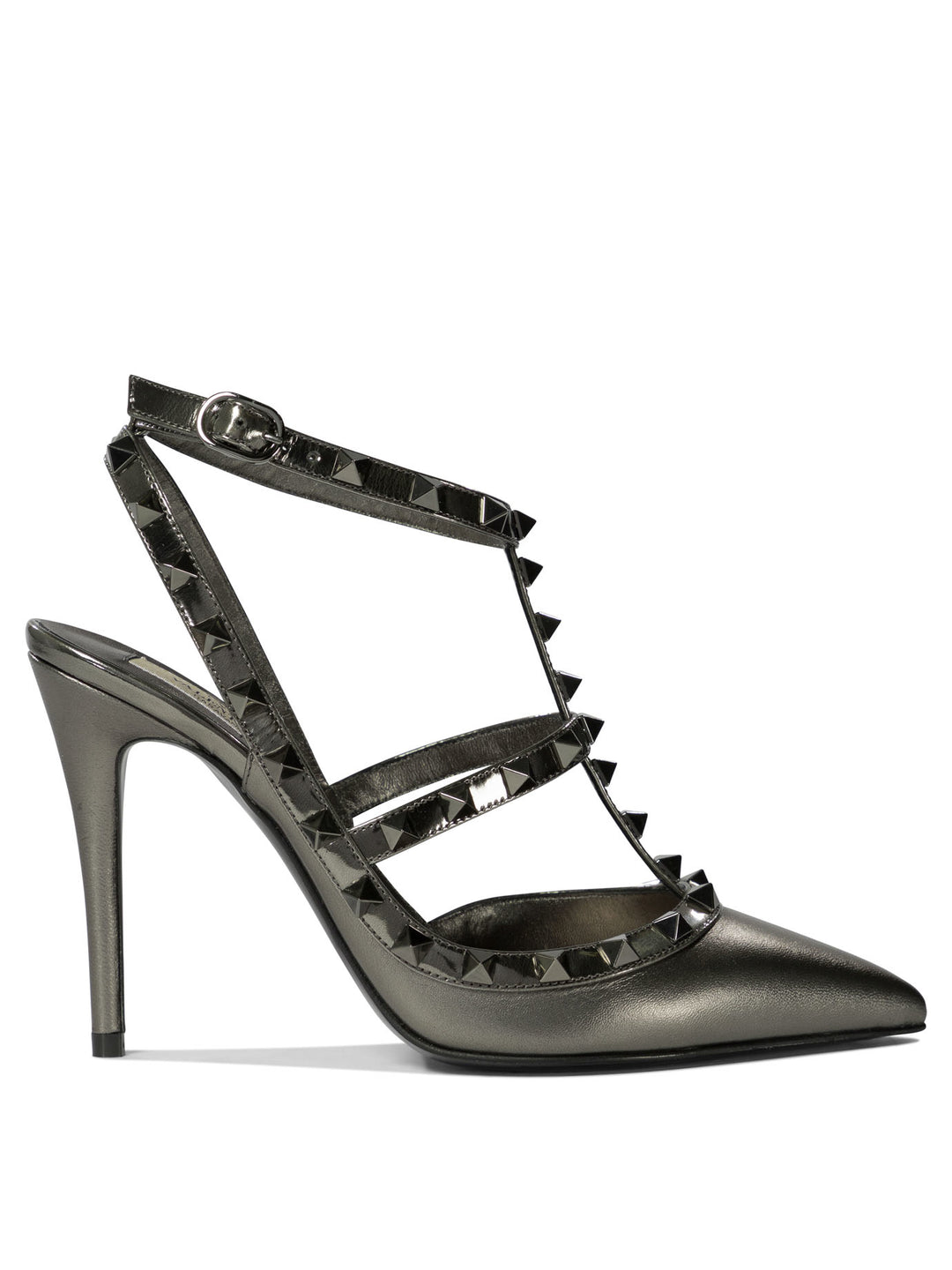 Rockstud Heeled Shoes Grey