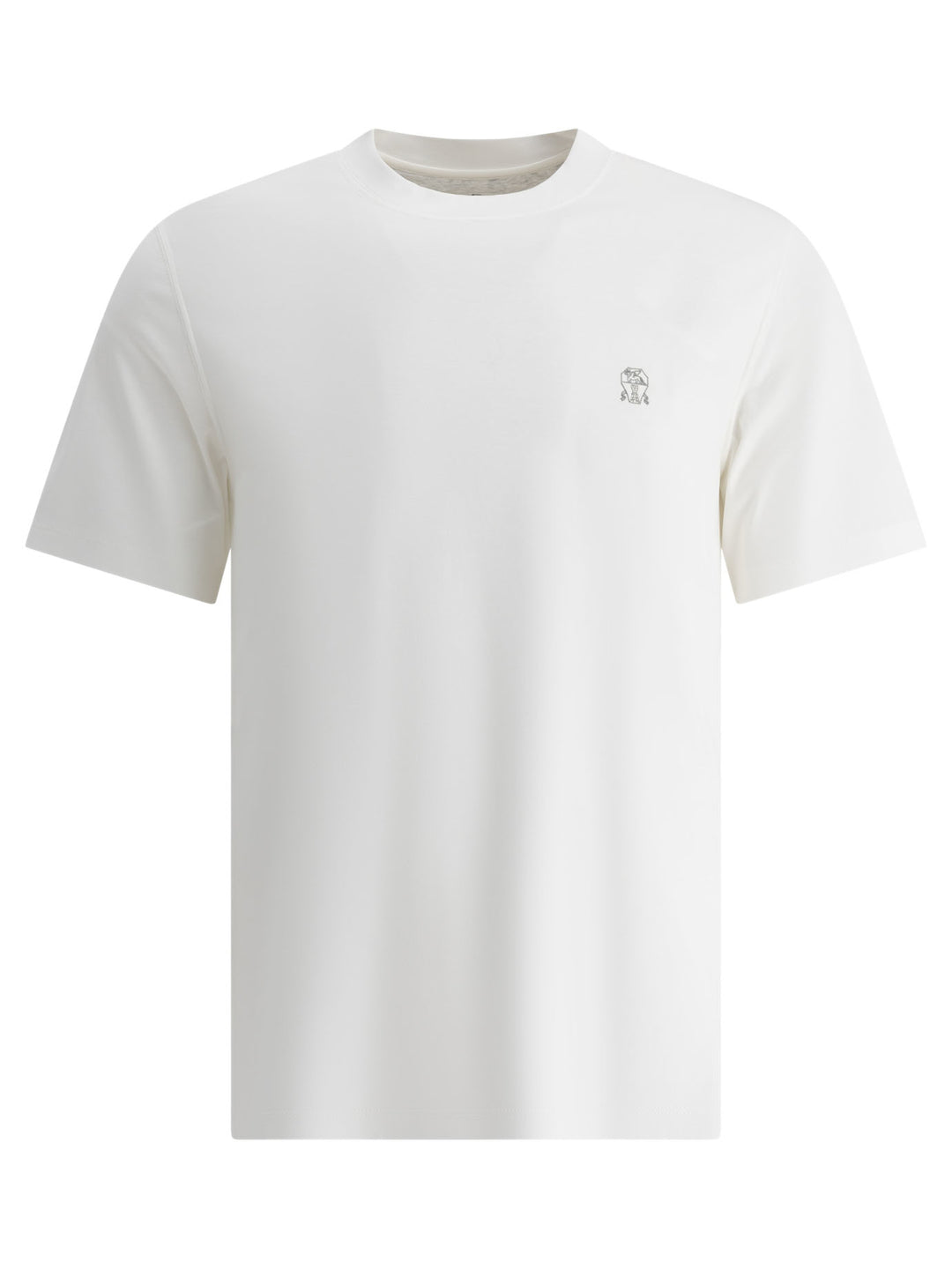 T-Shirt With Embroidered Logo T-Shirts Bianco