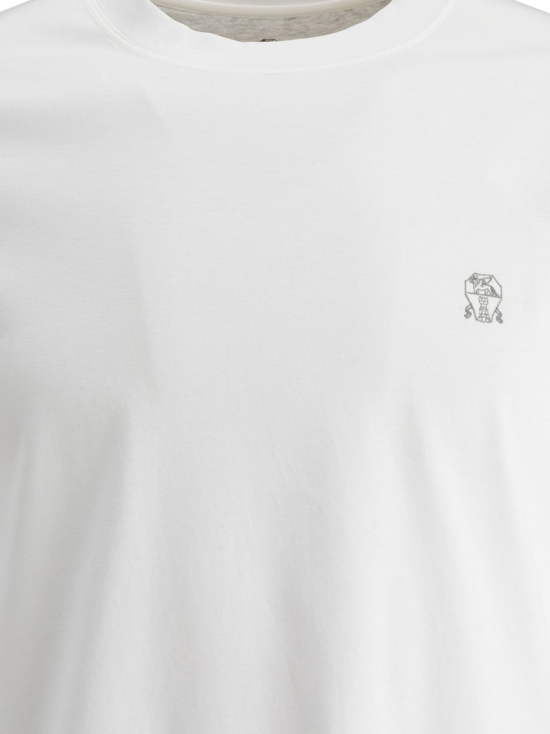 T-Shirt With Embroidered Logo T-Shirts Bianco