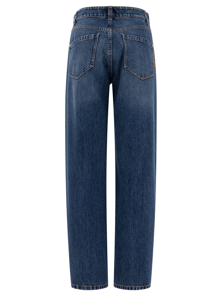 Loose Straight-Leg Jeans Blu