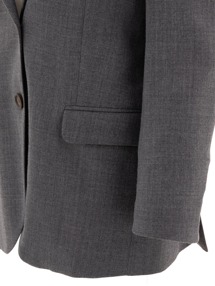 Single-Breasted Wool Blend Blazer Giacche Grey