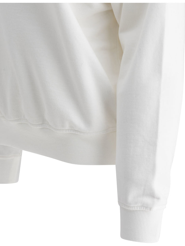 Precious Ribbed Collar Sweatshirt Sweatshirts Bianco