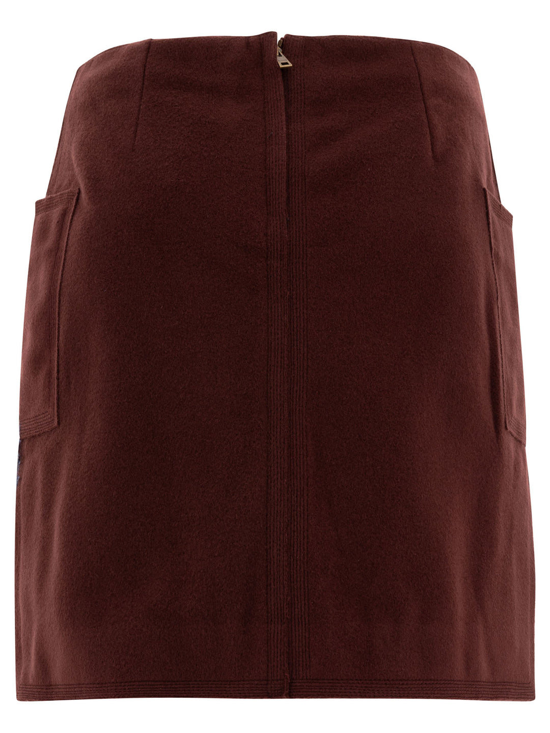 Mini Skirt With Metallic Print Gonne Bordeaux