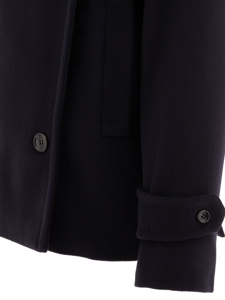 Wool And Cashmere Coat Coats Blu