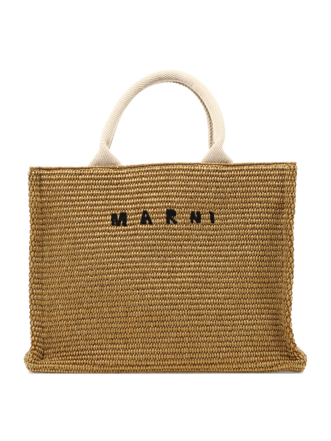 Raffia-Effect Small Tote Bag Handbags Beige